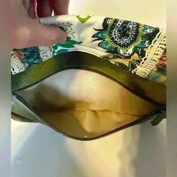 Coco + Carmen Peacock/Floral Fabric Satchel/Purse - Picture 2 of 16